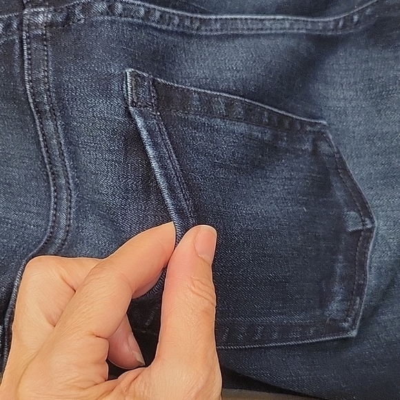 Golden Win Dark Wash Jeans w/ Silver Strip Coating - Picture 13 of 16